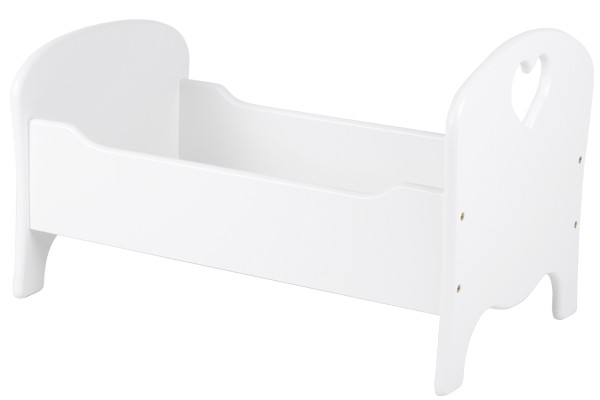 Hout poppenbedje, wit.