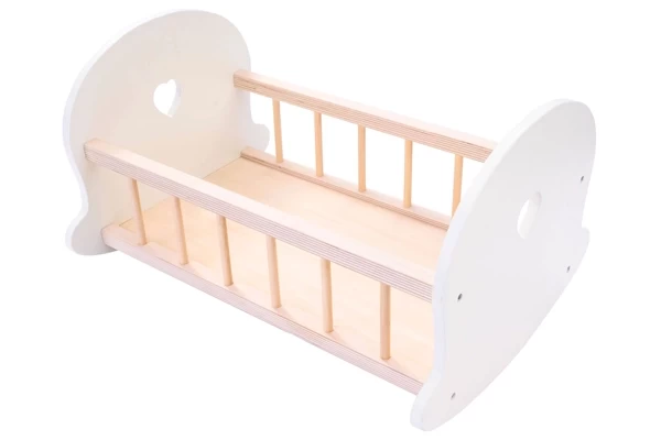 Stevig houten poppenbedje